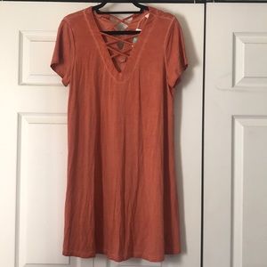 Burnt orange T-shirt material dress
